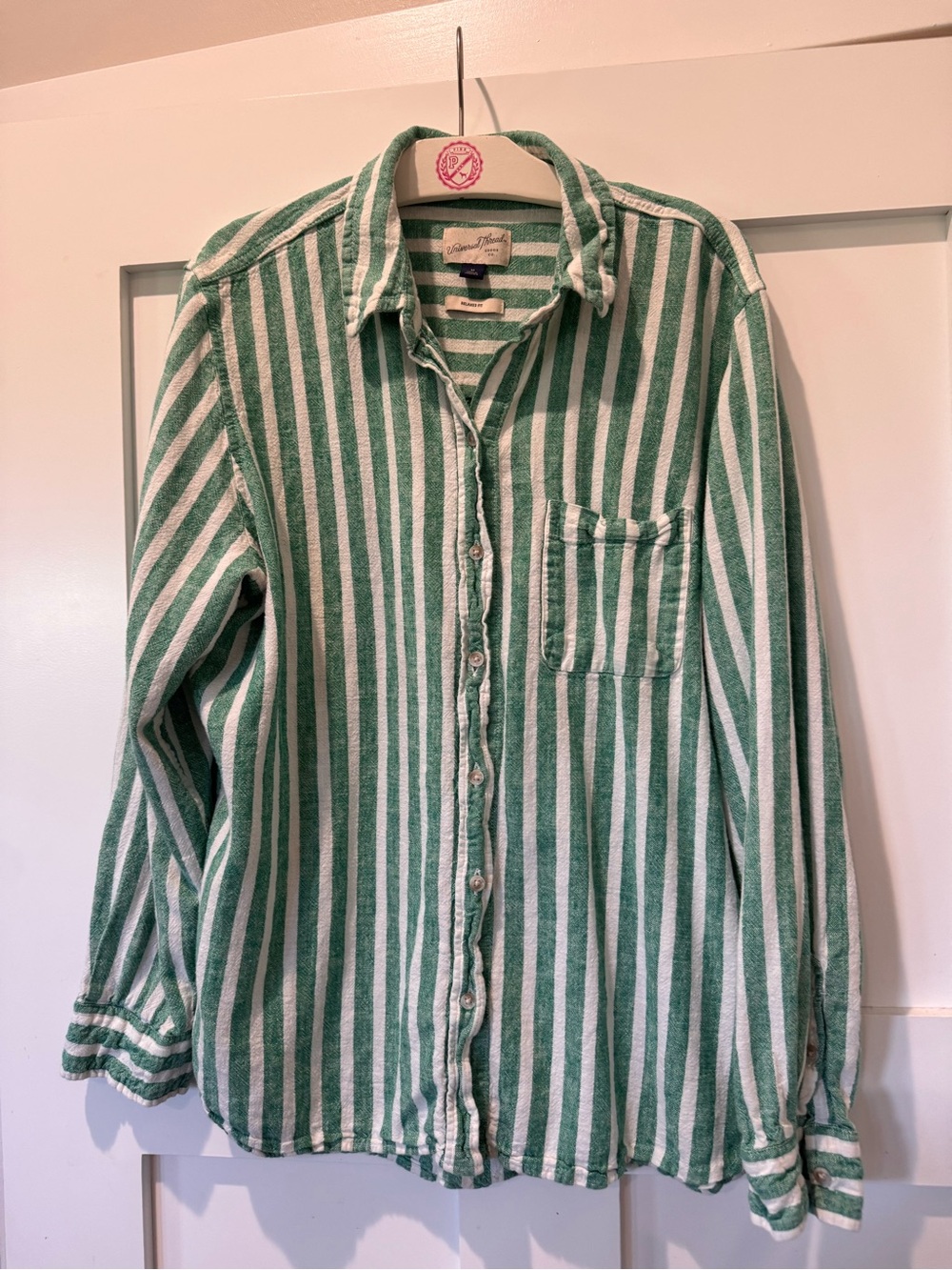Universal Thread Linen-Blend Striped Top - Picture 2 of 4